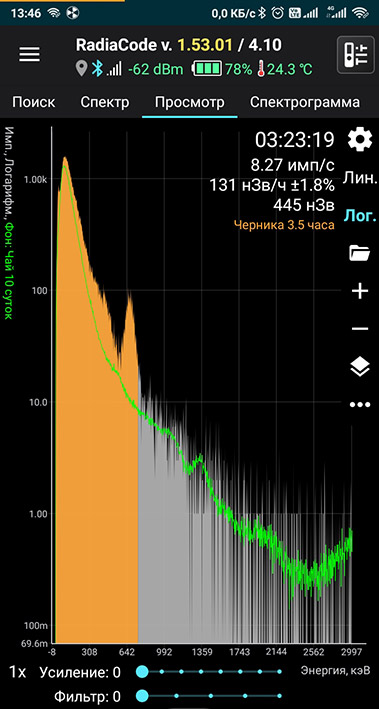 Дозиметр RadiaCode-101 с функцией спектрометрии для определения типа изотопов