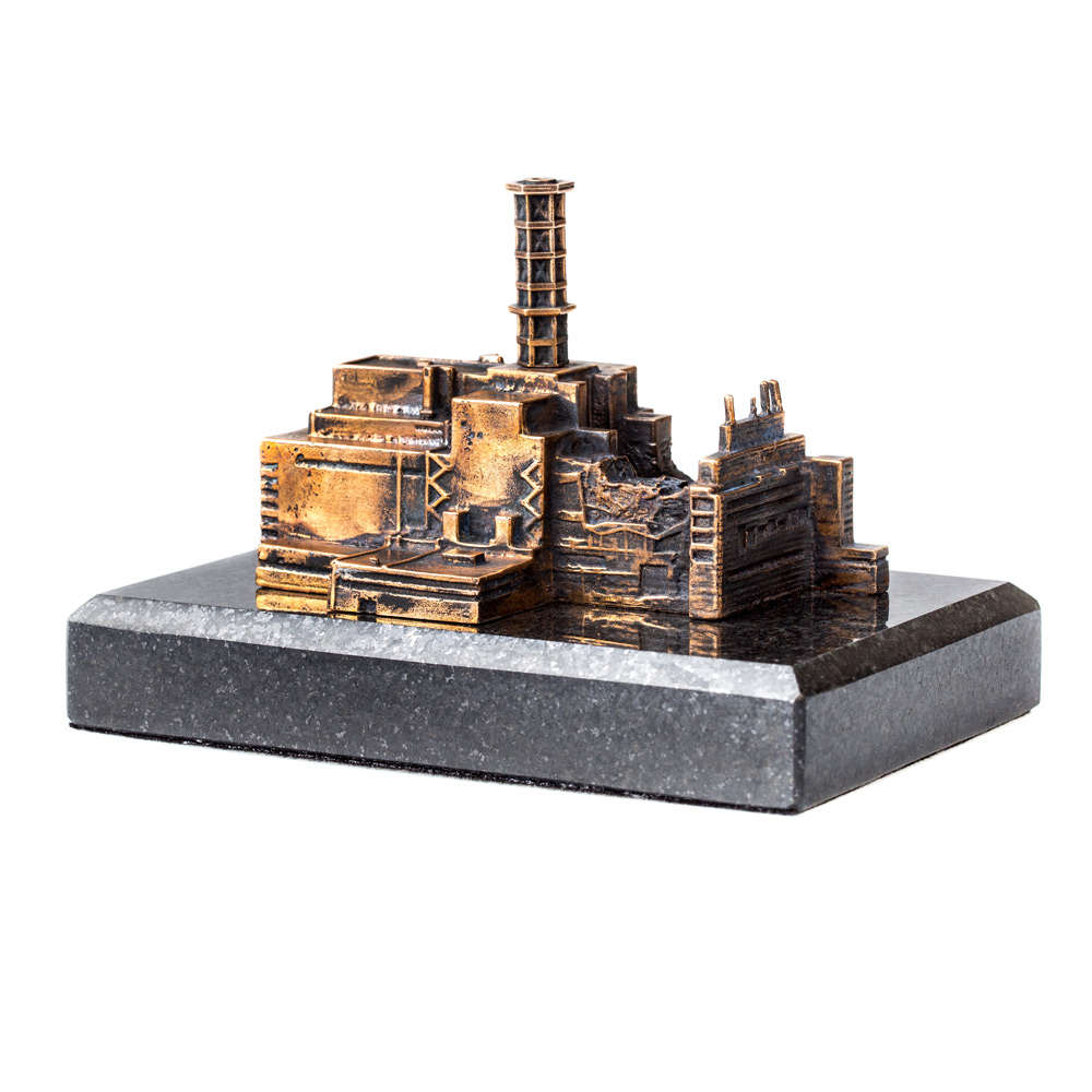 Бронзовая статуэтка - модель Чернобыльской АЭС