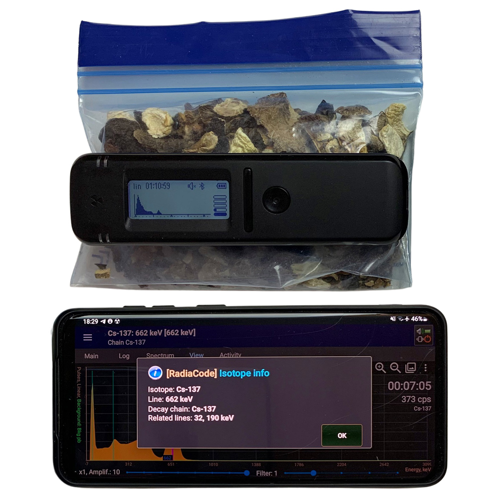 Дозиметр RadiaCode-101 с функцией спектрометрии для определения типа изотопов